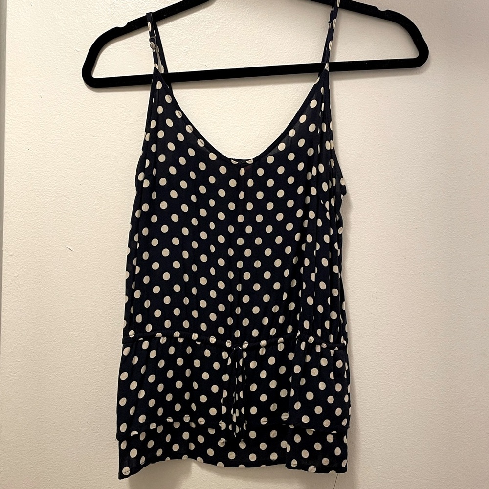 Polka Dot Tank Top - Navy and Cream